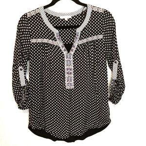 Skies Are Blue | Embroidered Boho Blouse